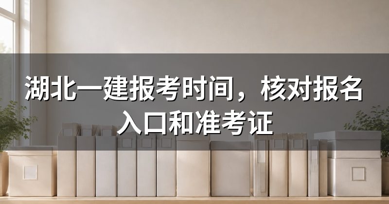 湖北一建报考时间,核对报名入口和准考证