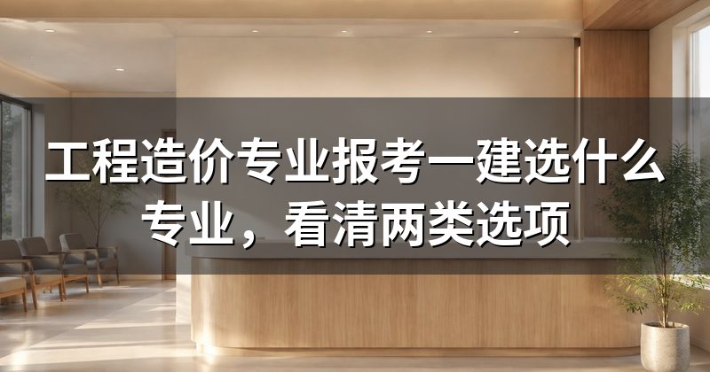 工程造价专业报考一建选什么专业,看清两类选项