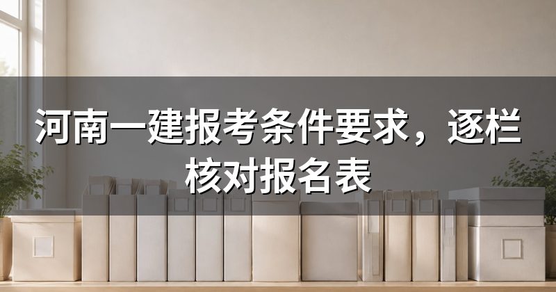 河南一建报考条件要求,逐栏核对报名表