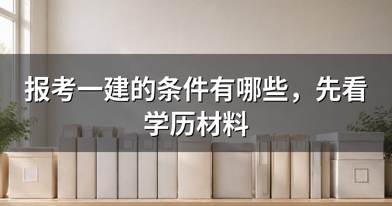 报考一建的条件有哪些,先看学历材料