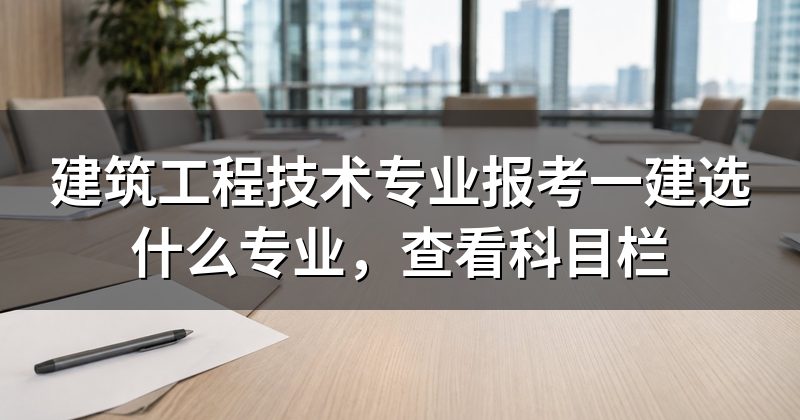 建筑工程技术专业报考一建选什么专业,查看科目栏