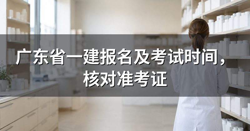 广东省一建报名及考试时间，核对准考证