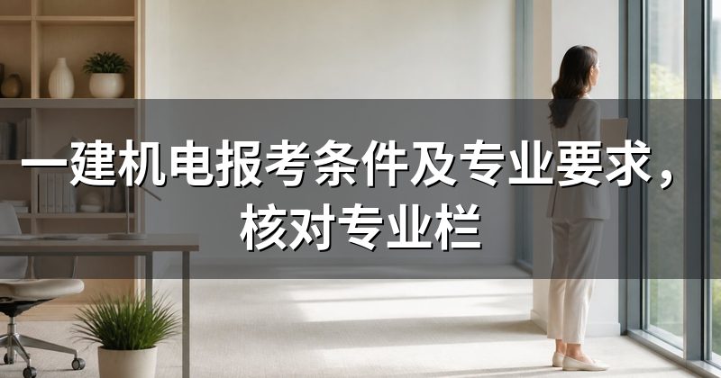 一建机电报考条件及专业要求,核对专业栏