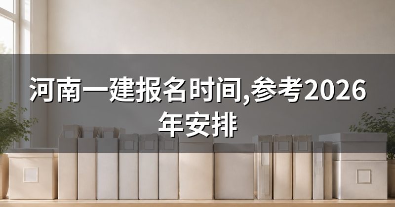 河南一建报名时间,参考2026年安排