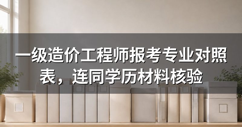 一级造价工程师报考专业对照表,连同学历材料核验