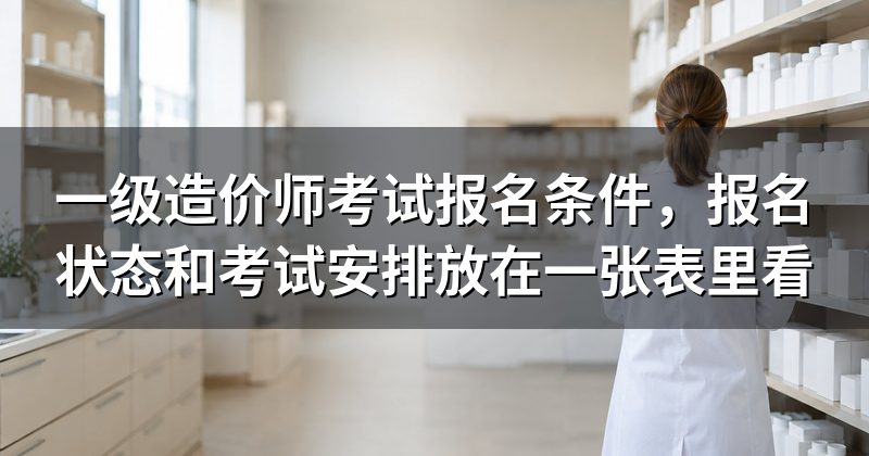 一级造价师考试报名条件，报名状态和考试安排放在一张表里看