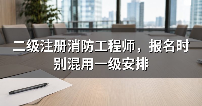 二级注册消防工程师,报名时别混用一级安排