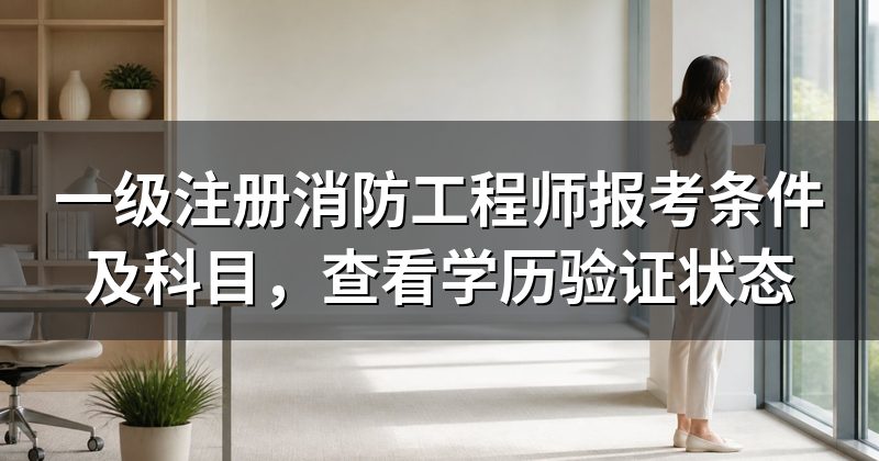 一级注册消防工程师报考条件及科目,查看学历验证状态