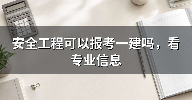 安全工程可以报考一建吗，看专业信息
