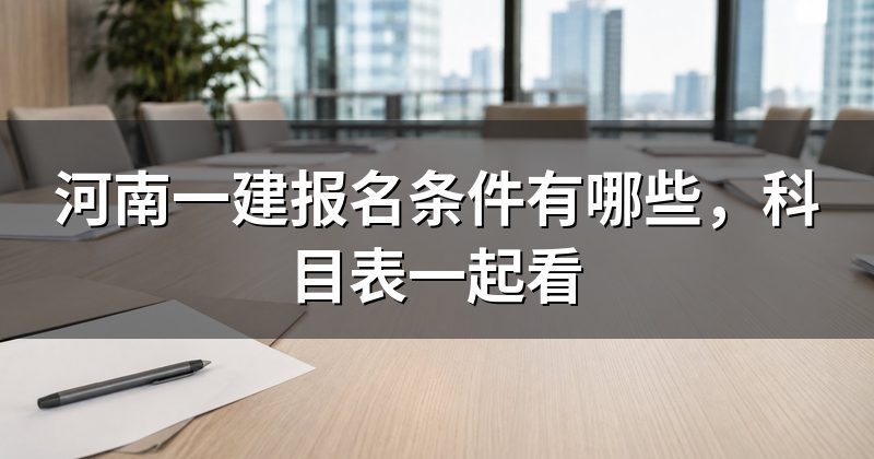 河南一建报名条件有哪些,科目表一起看