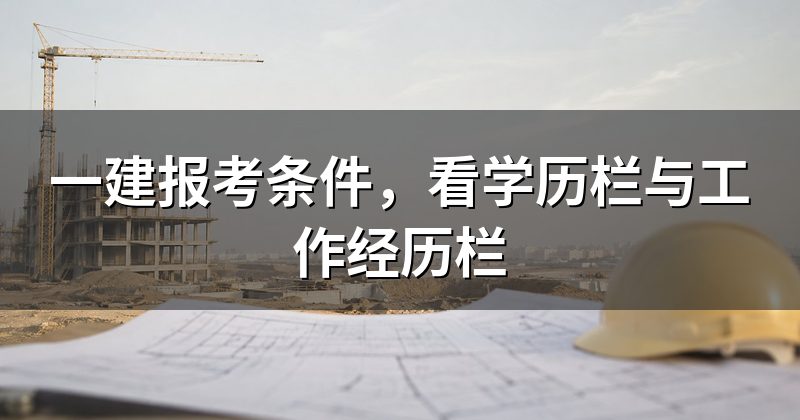 一建报考条件,看学历栏与工作经历栏