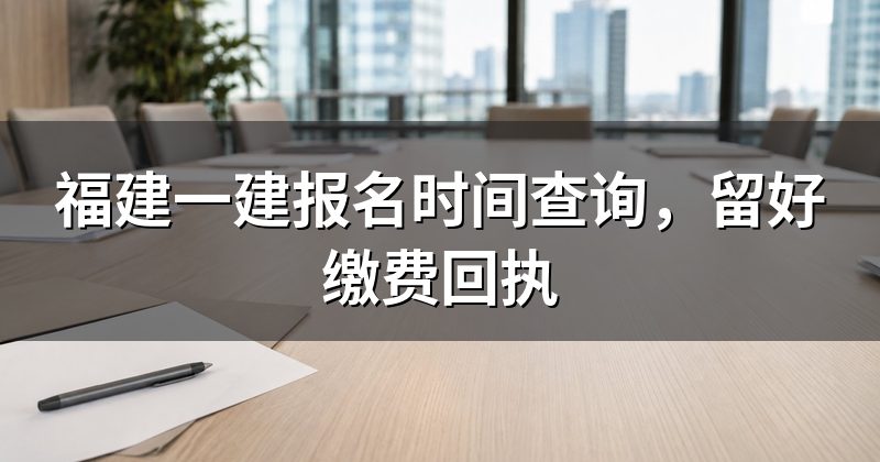 福建一建报名时间查询,留好缴费回执