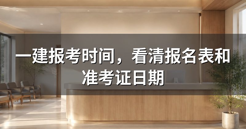 一建报考时间,看清报名表和准考证日期