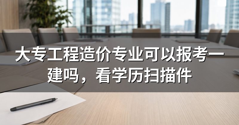 大专工程造价专业可以报考一建吗,看学历扫描件