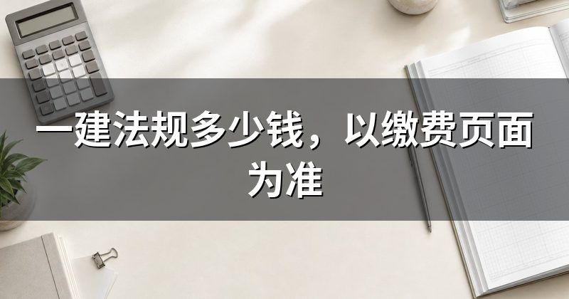 一建法规多少钱,以缴费页面为准