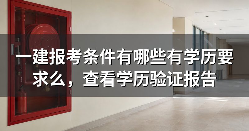 一建报考条件有哪些有学历要求么,查看学历验证报告