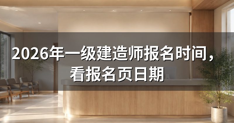 2026年一级建造师报名时间,看报名页日期