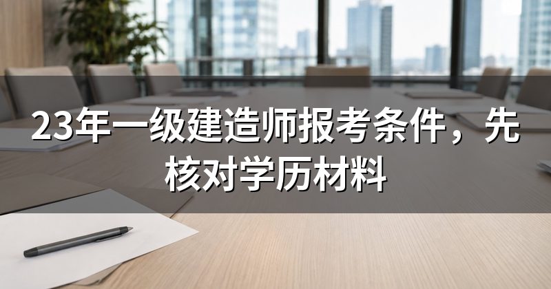 23年一级建造师报考条件，先核对学历材料