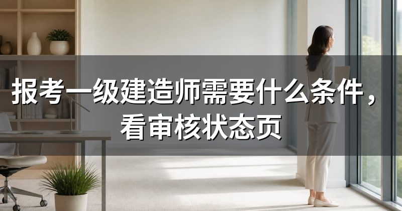 报考一级建造师需要什么条件,看审核状态页