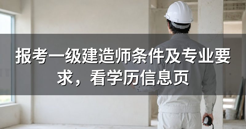 报考一级建造师条件及专业要求,看学历信息页