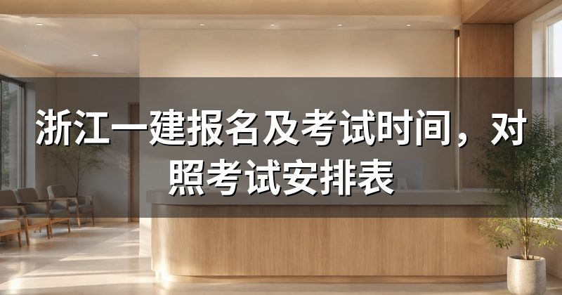 浙江一建报名及考试时间,对照考试安排表