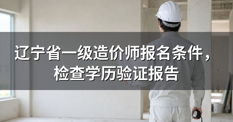 辽宁省一级造价师报名条件,检查学历验证报告