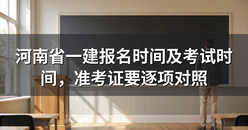 河南省一建报名时间及考试时间，准考证要逐项对照