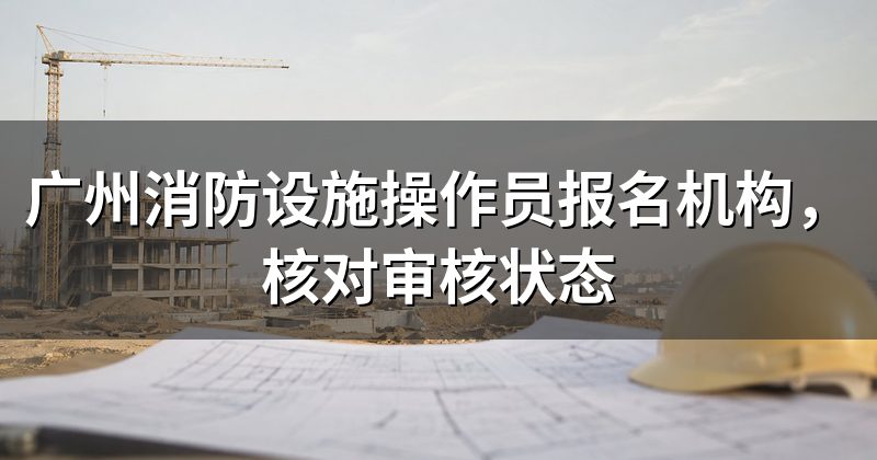 广州消防设施操作员报名机构,核对审核状态