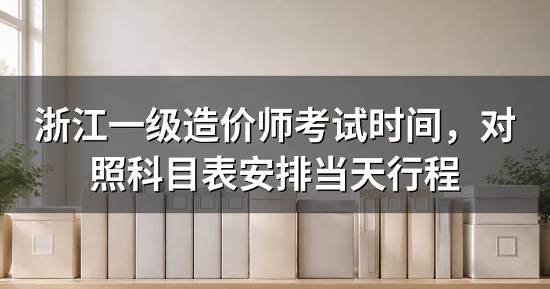 浙江一级造价师考试时间,对照科目表安排当天行程