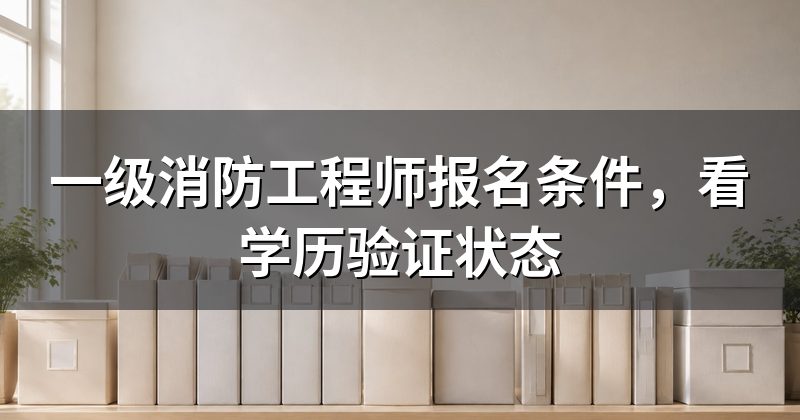 一级消防工程师报名条件，看学历验证状态