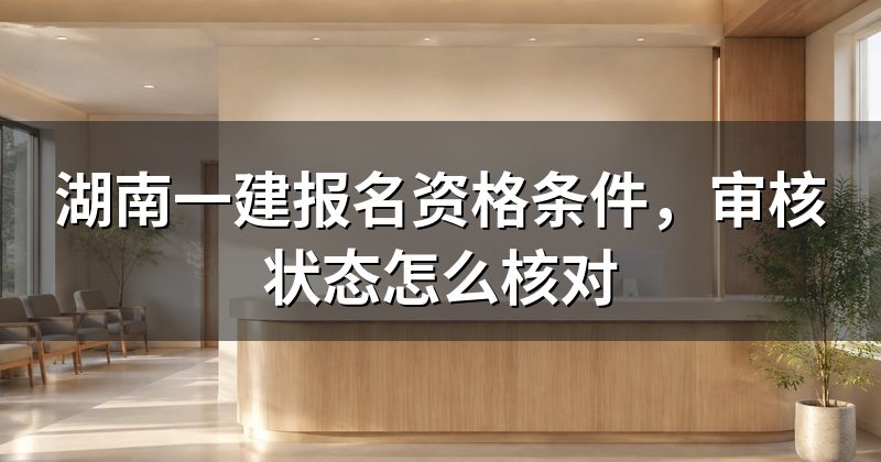 湖南一建报名资格条件,审核状态怎么核对