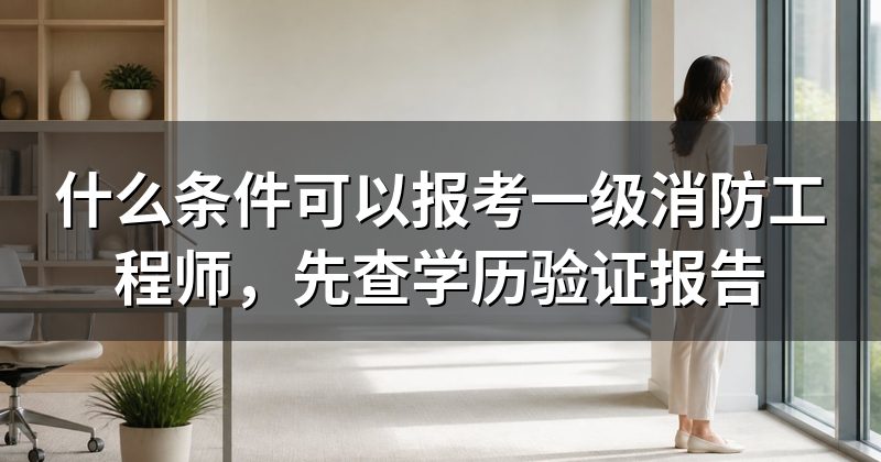 什么条件可以报考一级消防工程师,先查学历验证报告