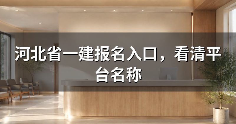 河北省一建报名入口,看清平台名称