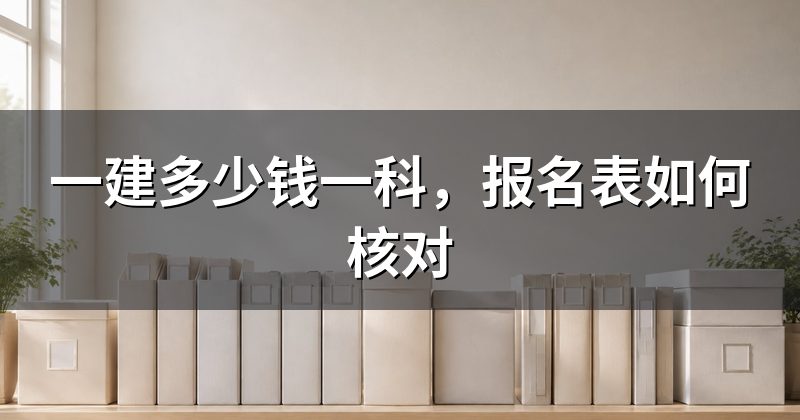 一建多少钱一科,报名表如何核对