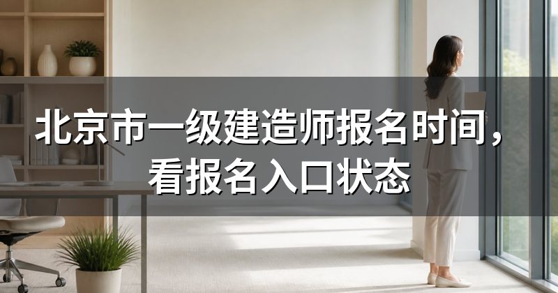 北京市一级建造师报名时间,看报名入口状态