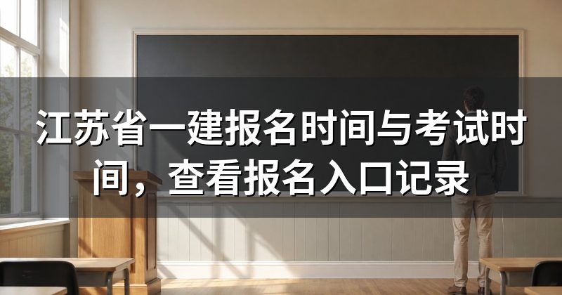 江苏省一建报名时间与考试时间，查看报名入口记录