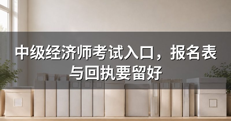 中级经济师考试入口,报名表与回执要留好
