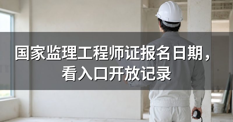 国家监理工程师证报名日期,看入口开放记录