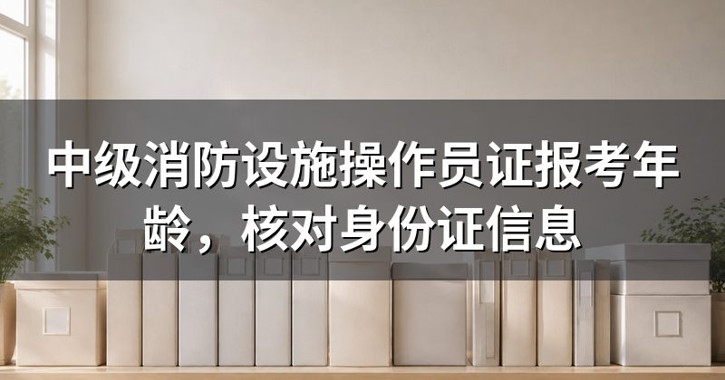 中级消防设施操作员证报考年龄，核对身份证信息