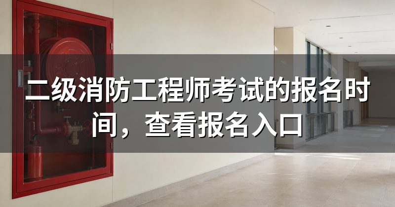二级消防工程师考试的报名时间,查看报名入口