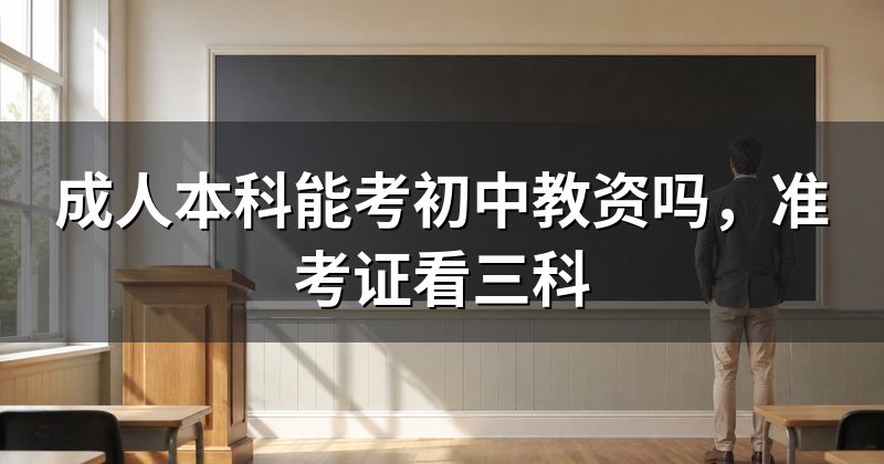 成人本科能考初中教资吗,准考证看三科