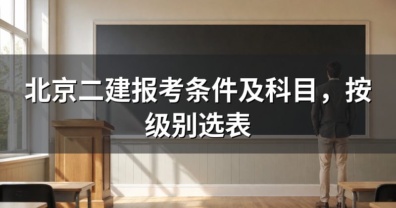 北京二建报考条件及科目,按级别选表