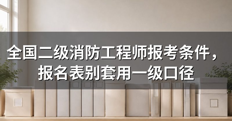 全国二级消防工程师报考条件,报名表别套用一级口径