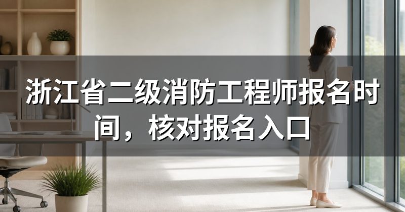 浙江省二级消防工程师报名时间，核对报名入口