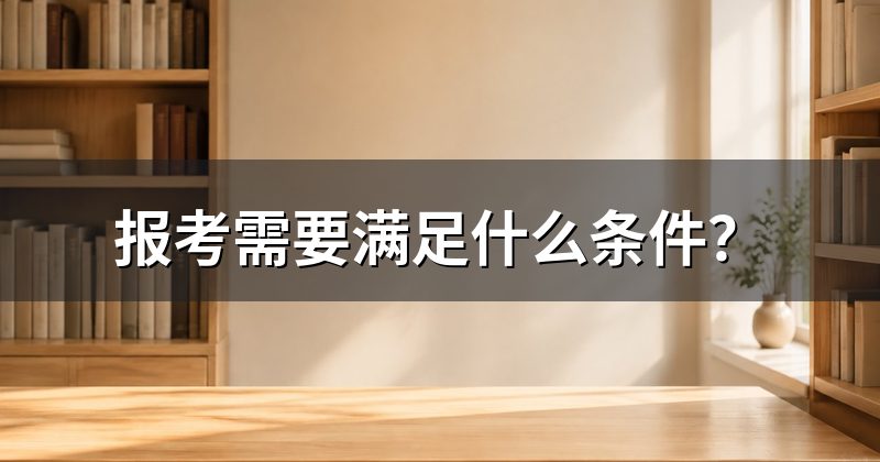 报考需要满足什么条件？