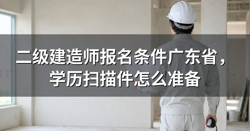 二级建造师报名条件广东省,学历扫描件怎么准备