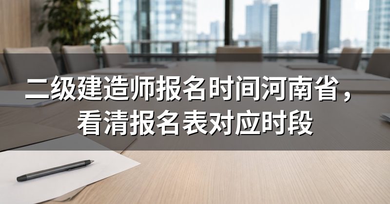 二级建造师报名时间河南省,看清报名表对应时段