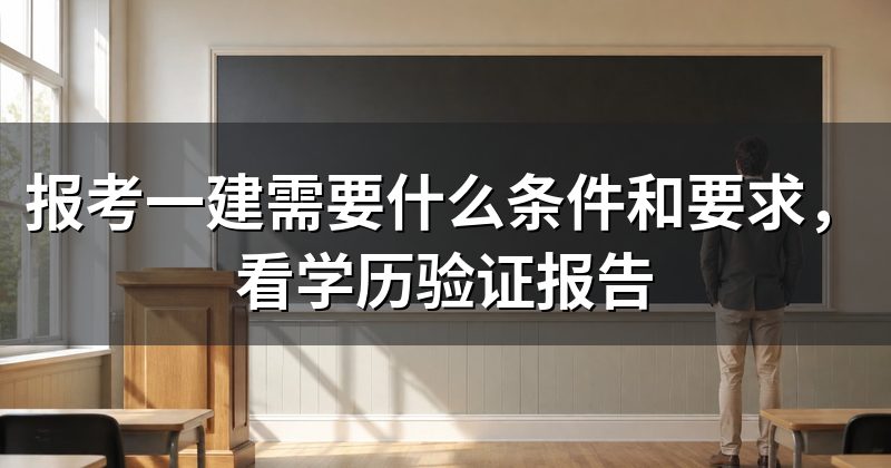 报考一建需要什么条件和要求,看学历验证报告