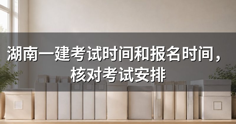 湖南一建考试时间和报名时间,核对考试安排