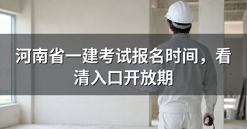 河南省一建考试报名时间，看清入口开放期